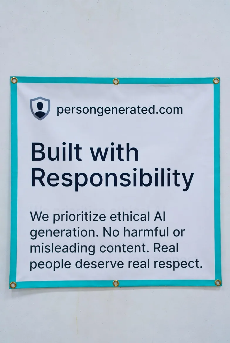 PersonGenerated — Built with Responsibility. Ethical AI, no harmful content.